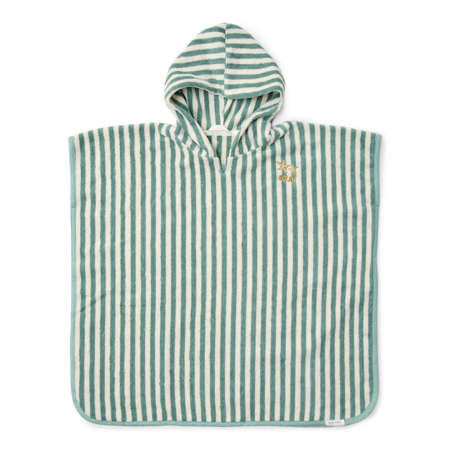 Poncho de plage | Coquillages et rayures bleu surf