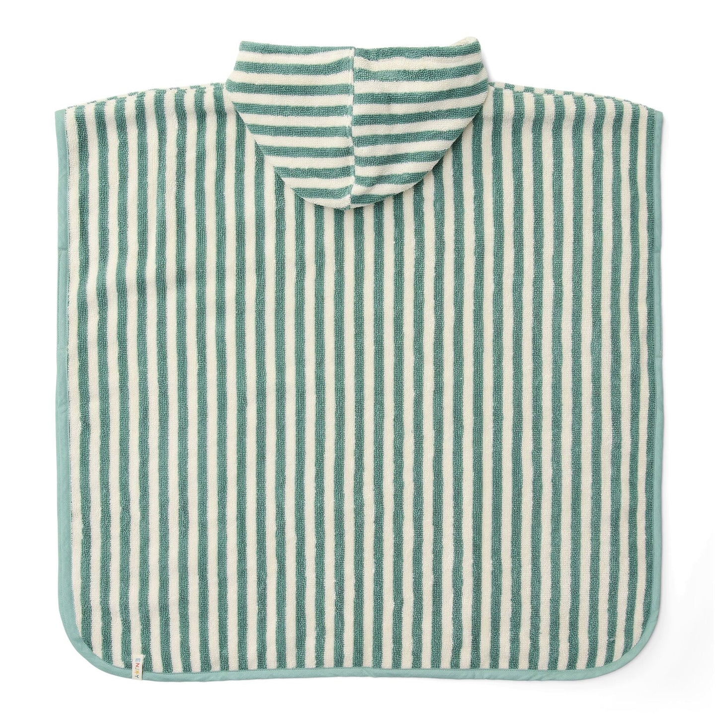 Poncho de plage | Coquillages et rayures bleu surf