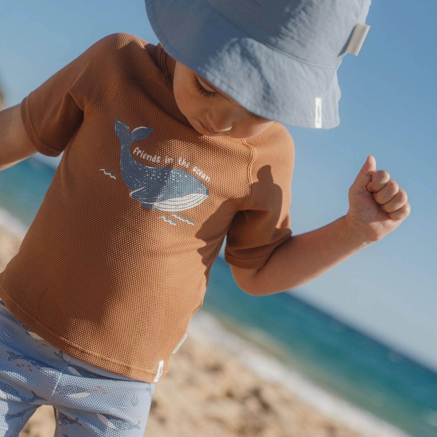 Camisola de banho de manga curta Sunny Brown - Little Dutch