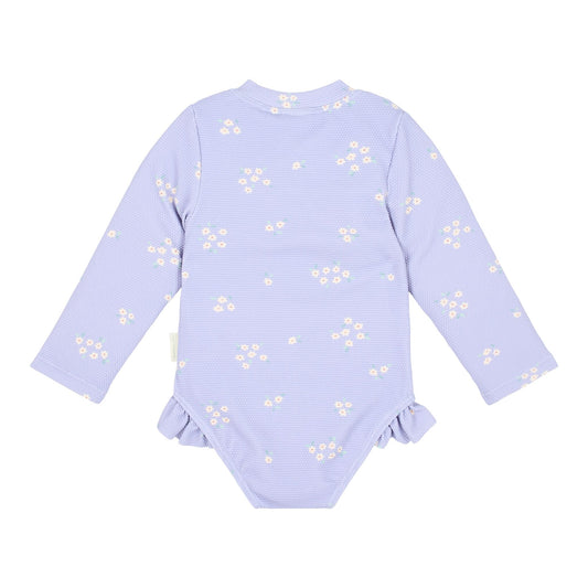Freeplay Fato de banho de manga comprida com folhos Dreamy Lavender 86/92