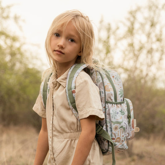 Mochila 35 cm Branca - Safari Friends | Little Dutch