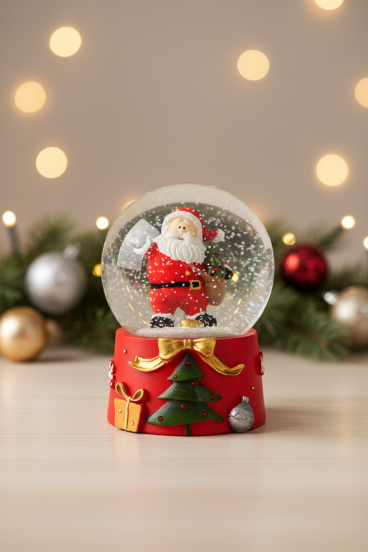 Globo de Água - Pai Natal c/ Pinheiro| 8 cm