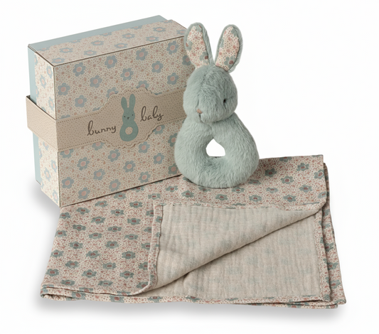 Rabbit and Bell Set - Mint Green
