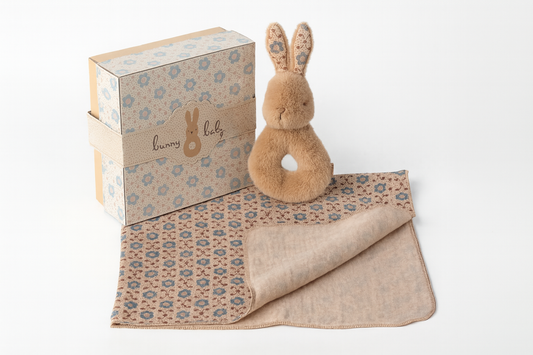 Rabbit and Bell Set - Light Peach