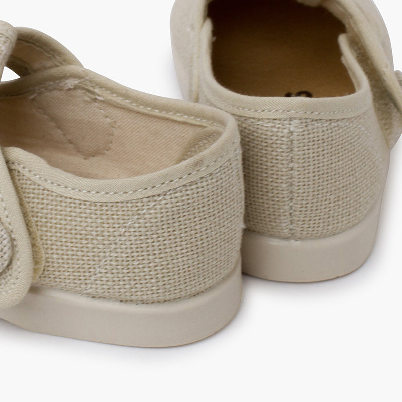 Sapatos Pepito em Linho com Tira Aderente - Cru | imagem 6