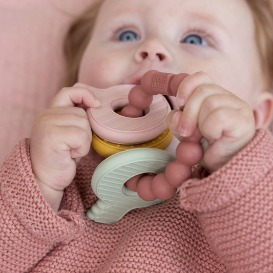 Silicone Teether - Pink Keychain