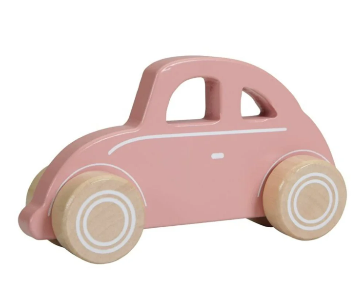Voiture en bois - rose