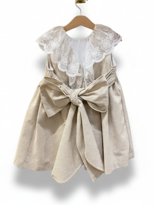 HG Dress in Alentejo Linen with Collar