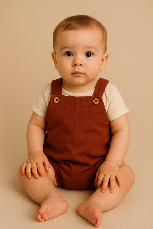 Boys' Burgundy Overalls | 3-6M