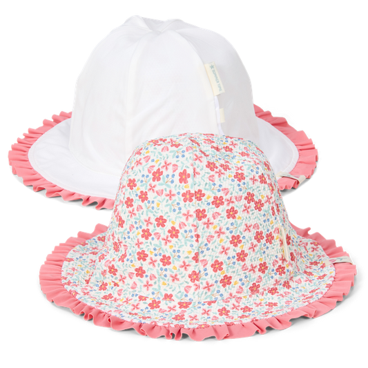 Reversible hat-Sunny Flowers multi-colour