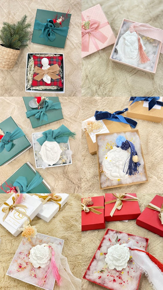Box with scented plaster