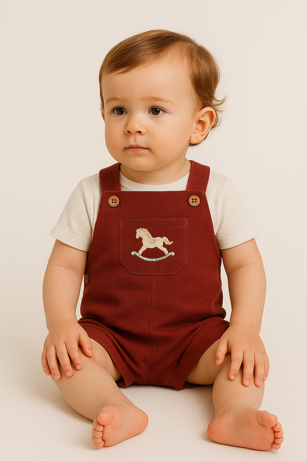 HG Burgundy "Little Horse" Dungarees