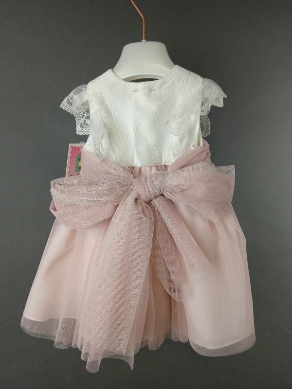 Robe Amaya avec ceinture en dentelle rose