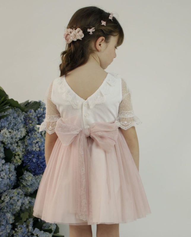 Robe de cérémonie avec jupe en tulle rose