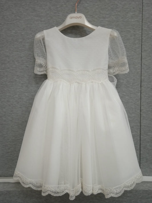 Amaya dress - white tulle/short sleeve