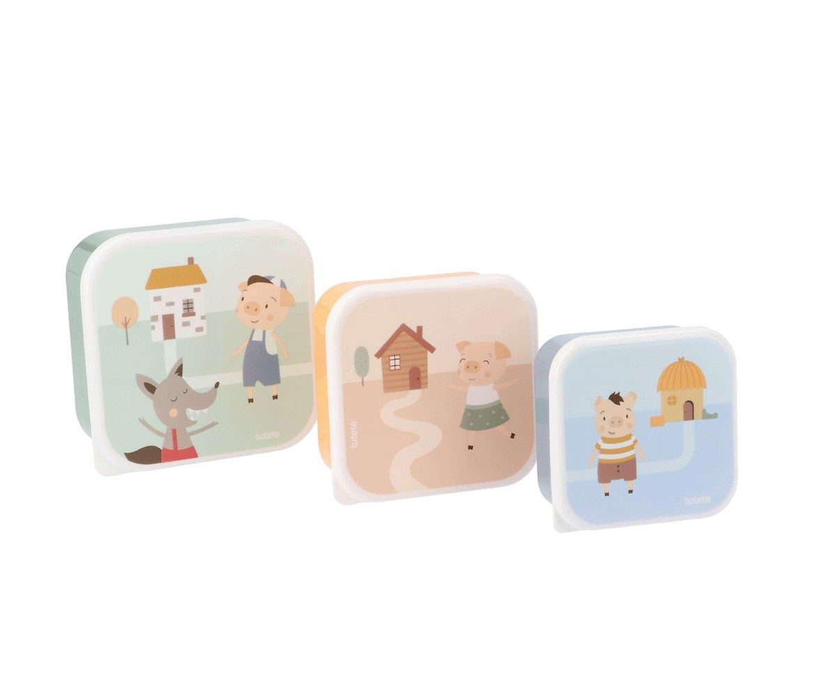3 boîtes à lunch Les Trois Petits Cochons
