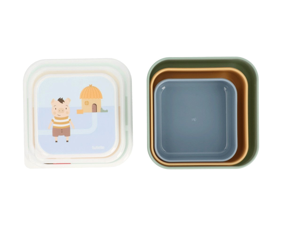 3 boîtes à lunch Les Trois Petits Cochons
