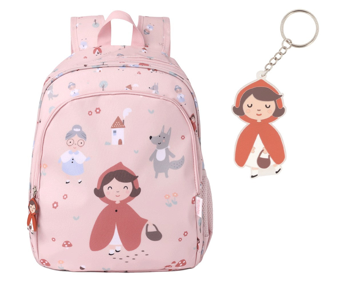 Petit sac à dos rouge moyen + porte-clés