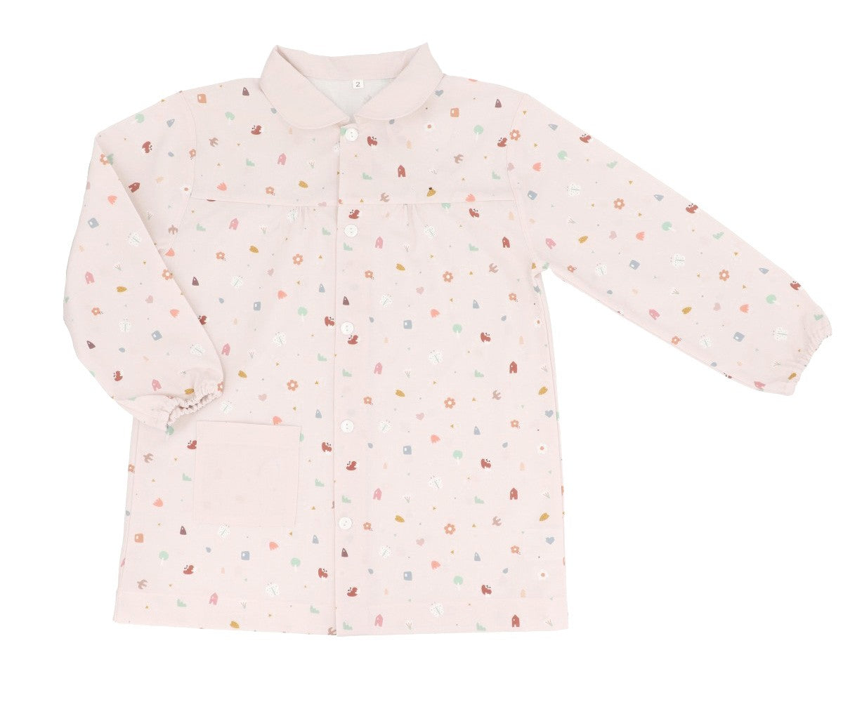 Robe boutonnée à motif géométrique nature