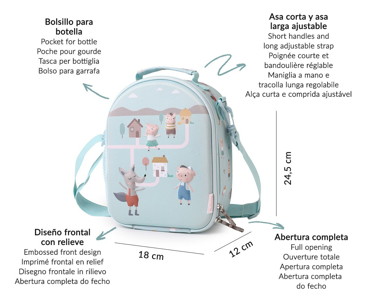 Sac à goûter isotherme 3D Les Trois Petits Cochons
