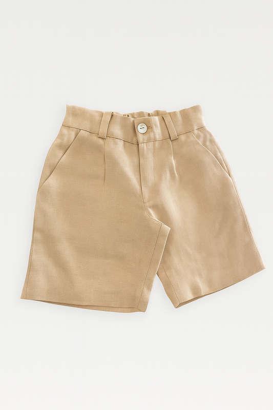 HG shorts in toasted yellow linen
