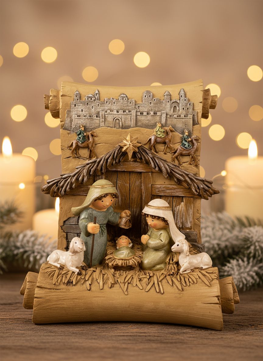 Polyresin Nativity Scene | 17x15cm