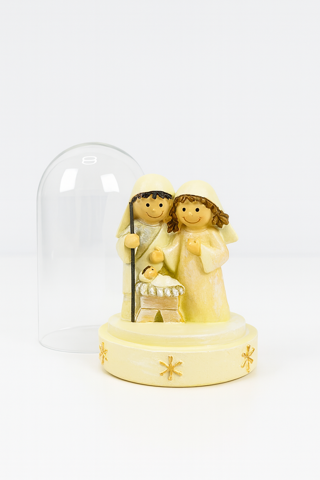 Polyresin Nativity Scene in Bell Jar
