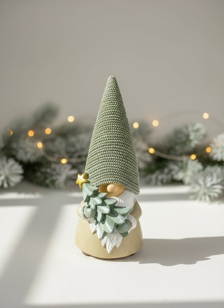 Polyresin Gnome w/Pine Tree | 16cm