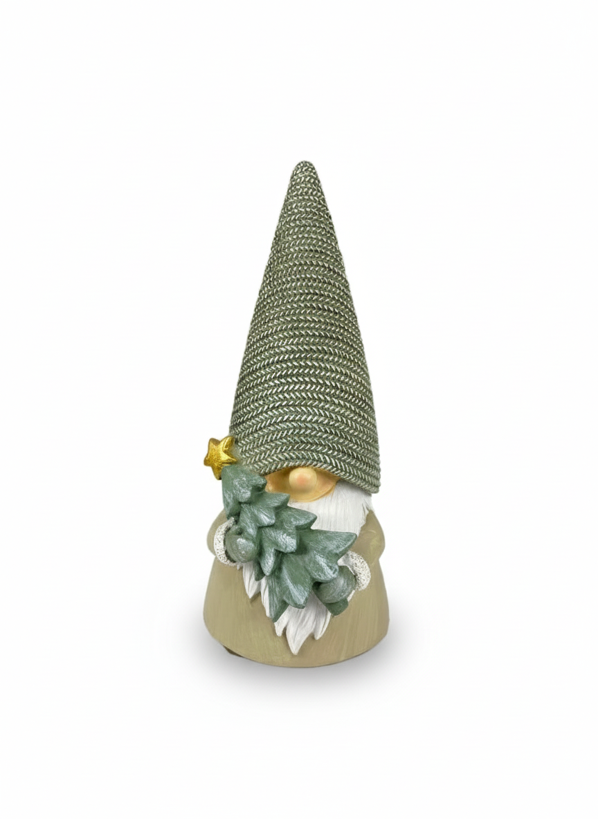Polyresin Gnome w/Pine Tree | 16cm