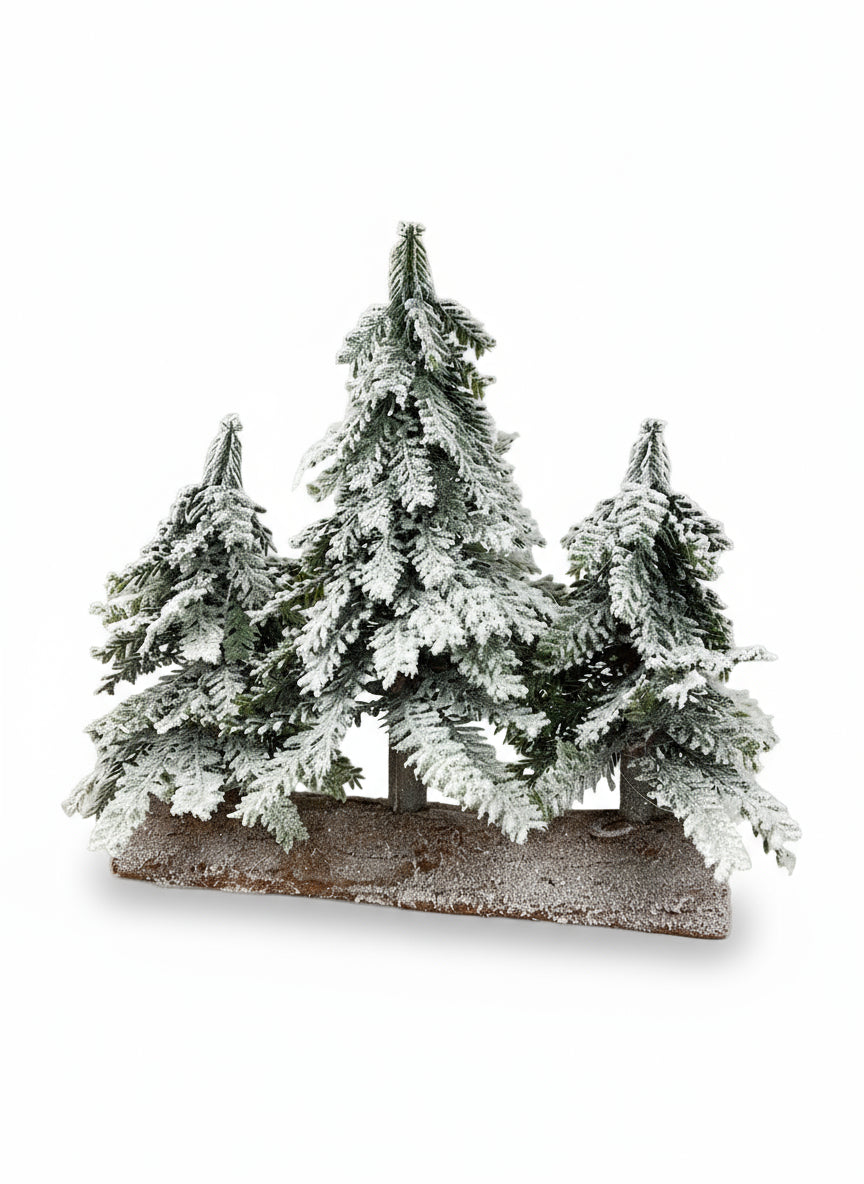 Wooden base with 3 trees | 33x27cm