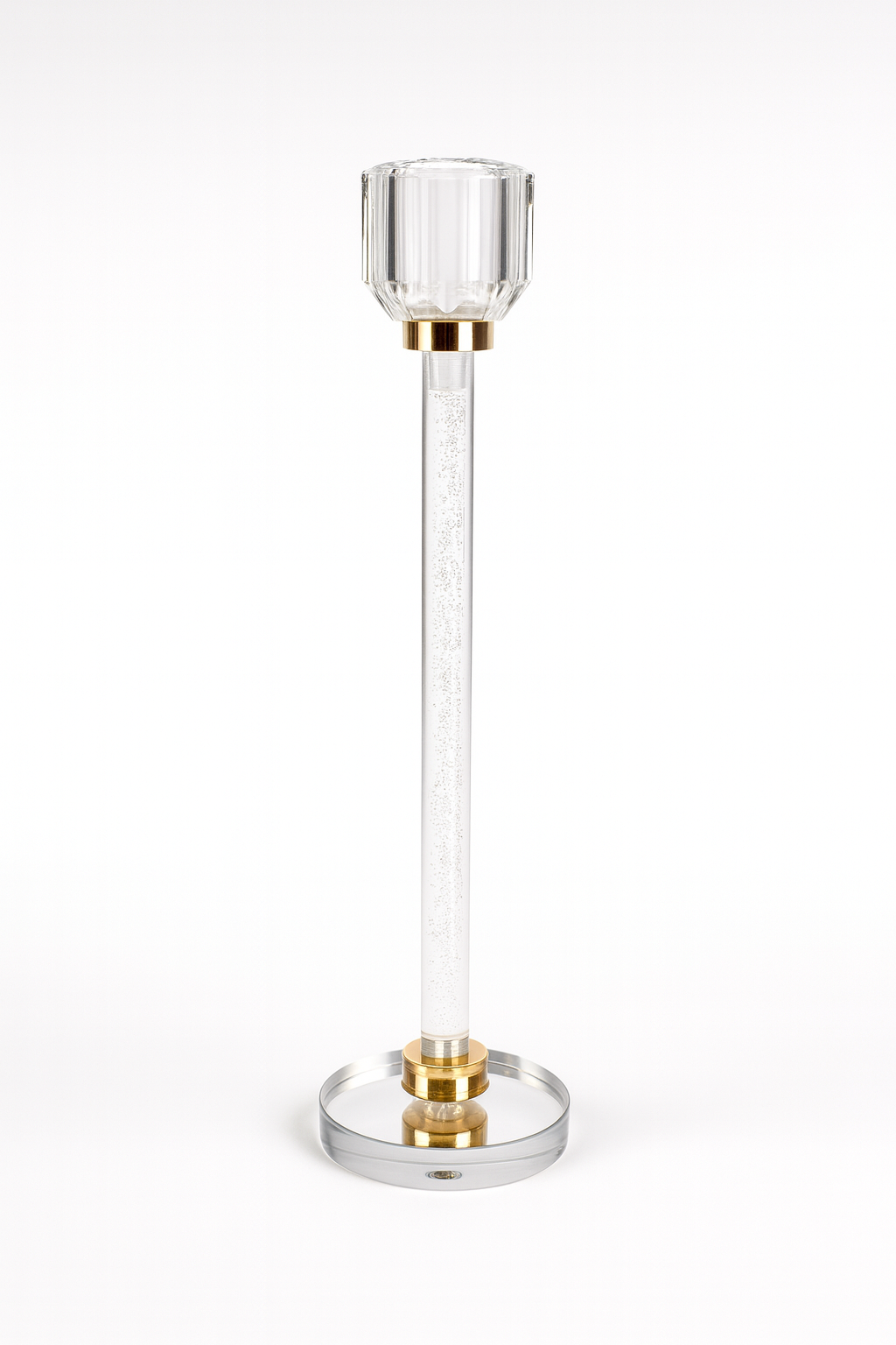 Decorative Candlestick with Transparent Base | 25cm