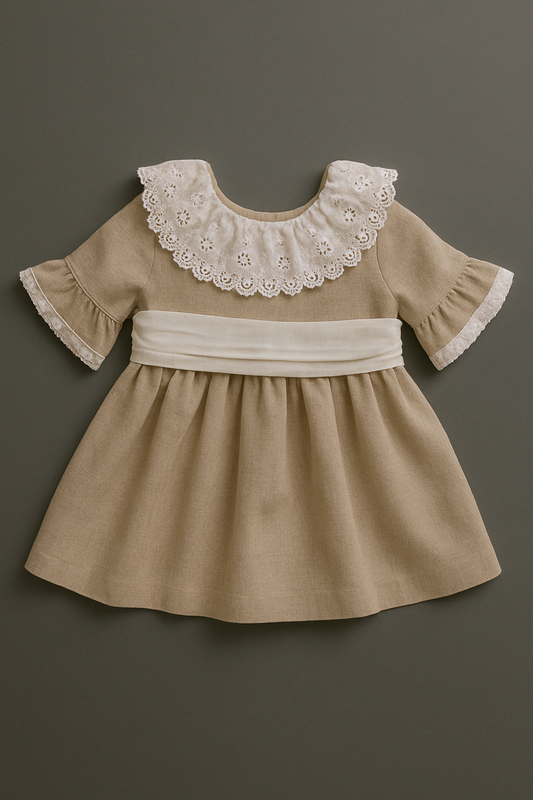 HG linen dress with English embroidery