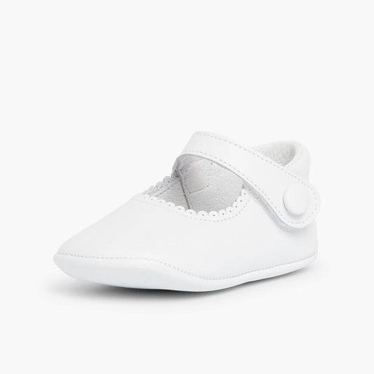 Sapatos de Bebé em Pele com Tira Aderente - Branco | imagem 2