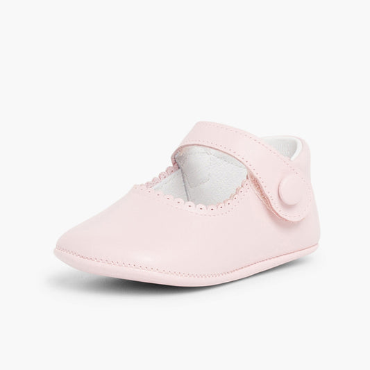 Sapatos de Bebé em Pele com Tira Aderente - Rosa | imagem 2