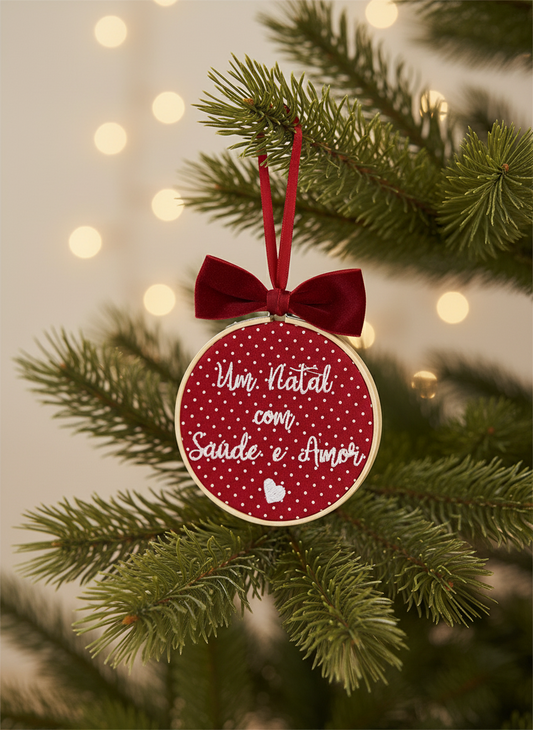 Bastidor d10 "Um Natal com..."| Vermelho c/pintas