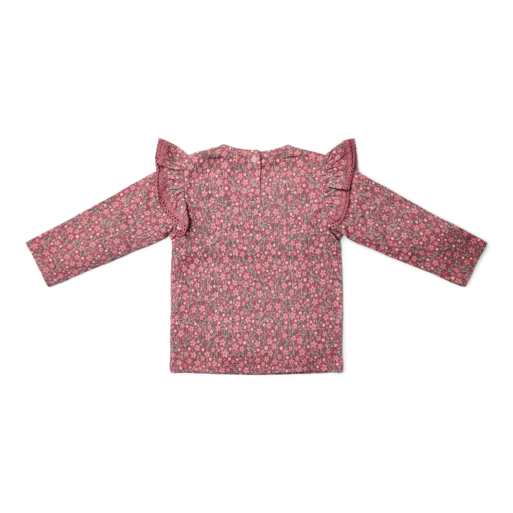Camisola de Manga Comprida Rosa Velho Flor