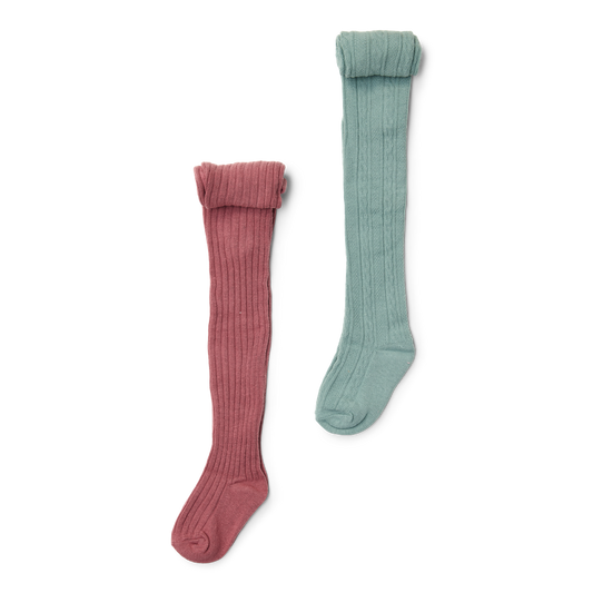 Pack of 2 Old Pink and Garden Green socks
