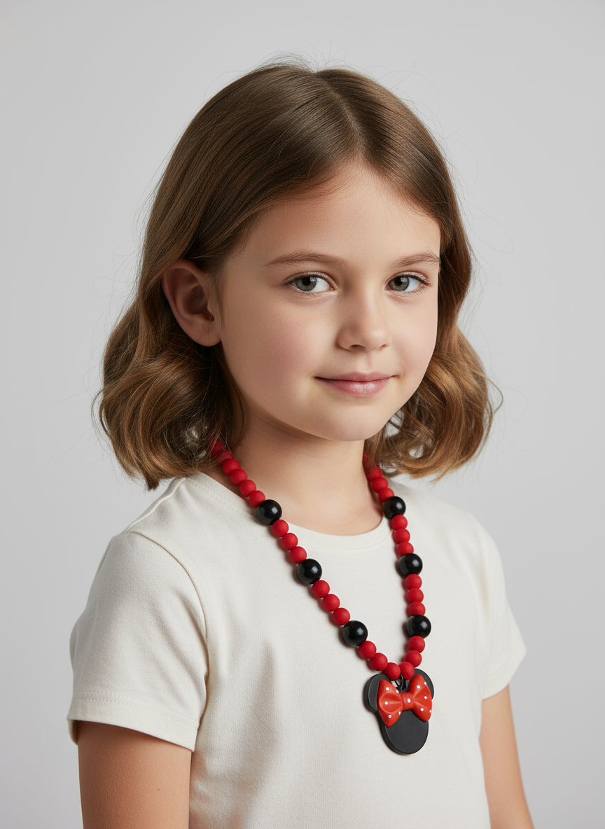 Minnie Mouse Polymer Clay Necklace