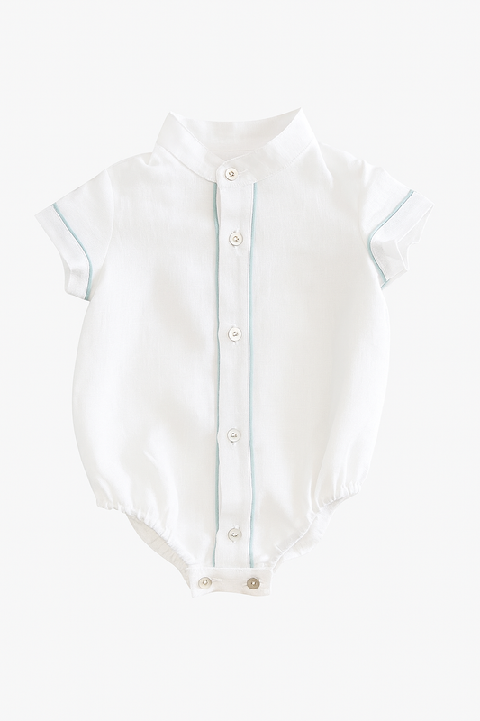 Short sleeve shirt/bodysuit with baby blue details