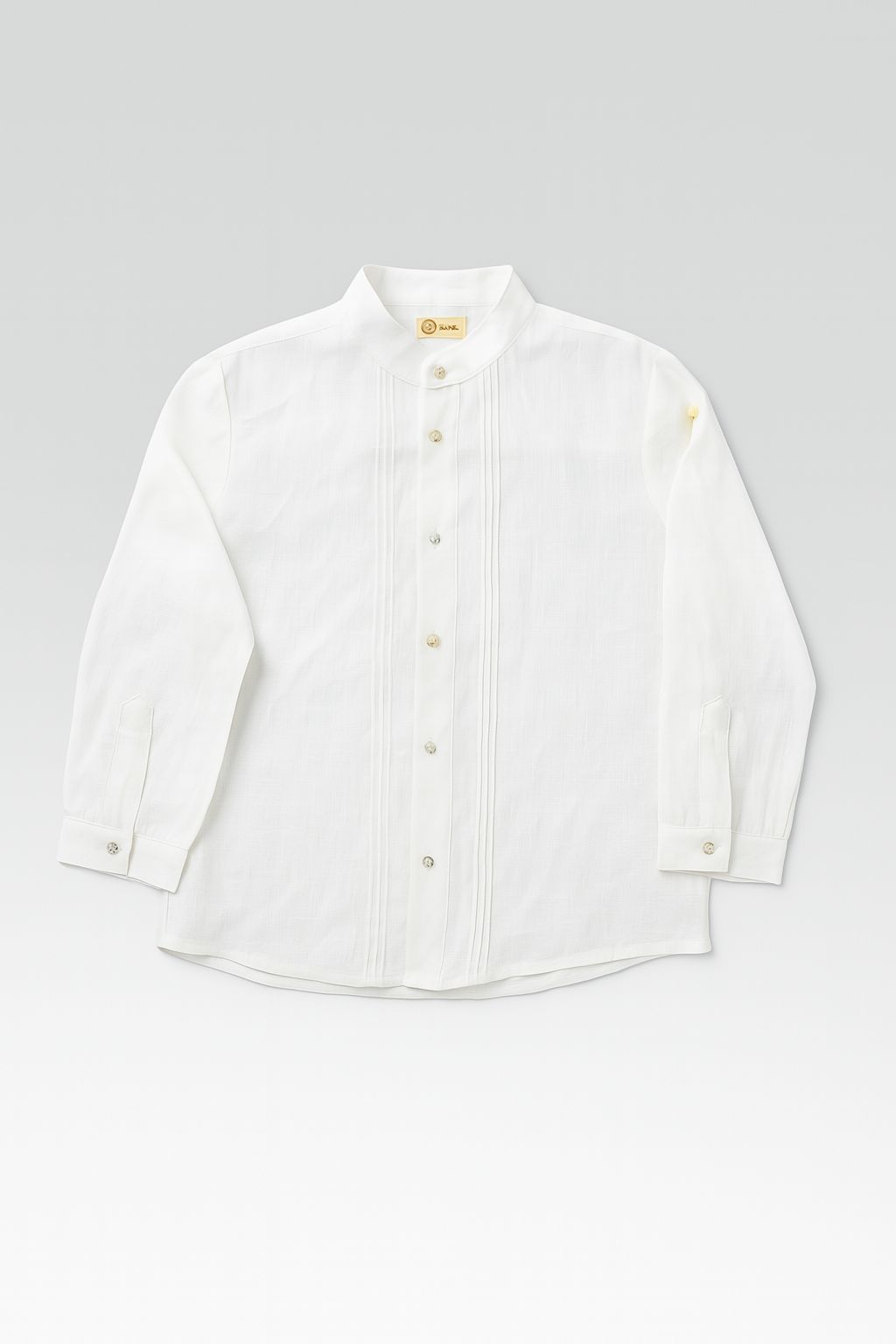 Chemise HG à col prêtre et plis