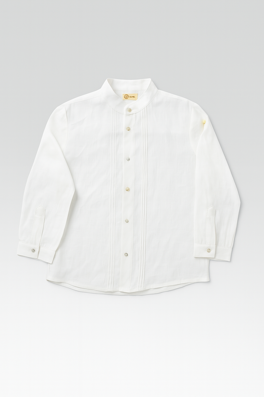 HG Shirt with Priest Collar and Pleats