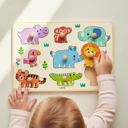 Hippo n Co - Puzzle c/ Pega Animais da Selva