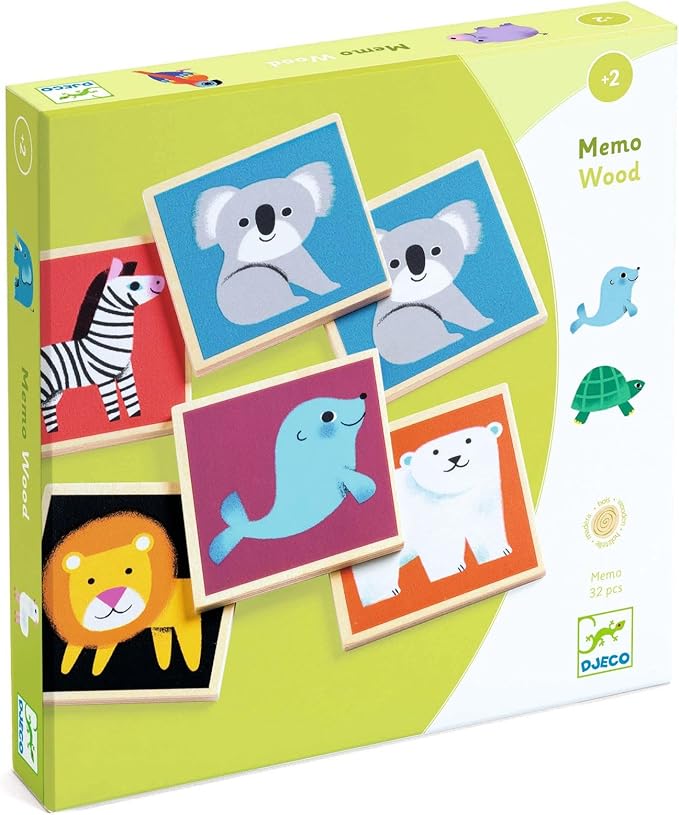 Jogo de Memória em Madeira – Animais Selvagens