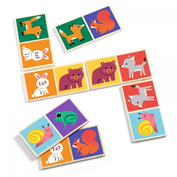 Domino Wood - Wooden Dominoes with Animals