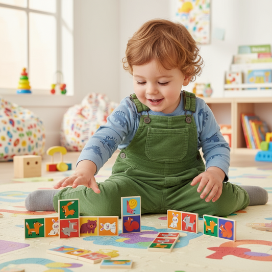Domino Wood - Wooden Dominoes with Animals