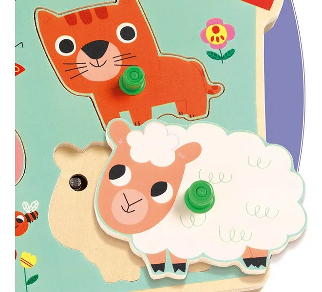 Ouaf Woof - Wooden Sound Puzzle with Animals