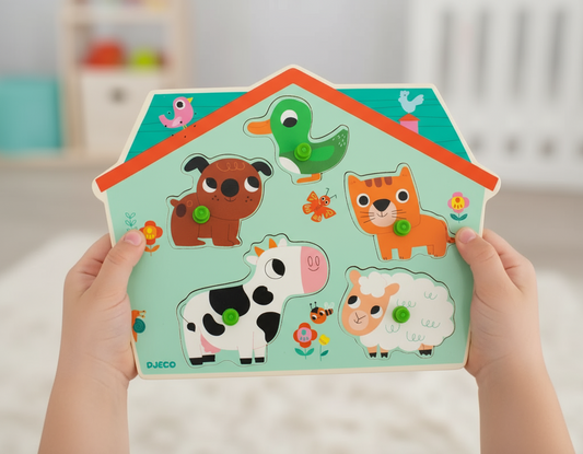 Ouaf Woof - Ppuzzle Sonoro de Madeira c/Animais