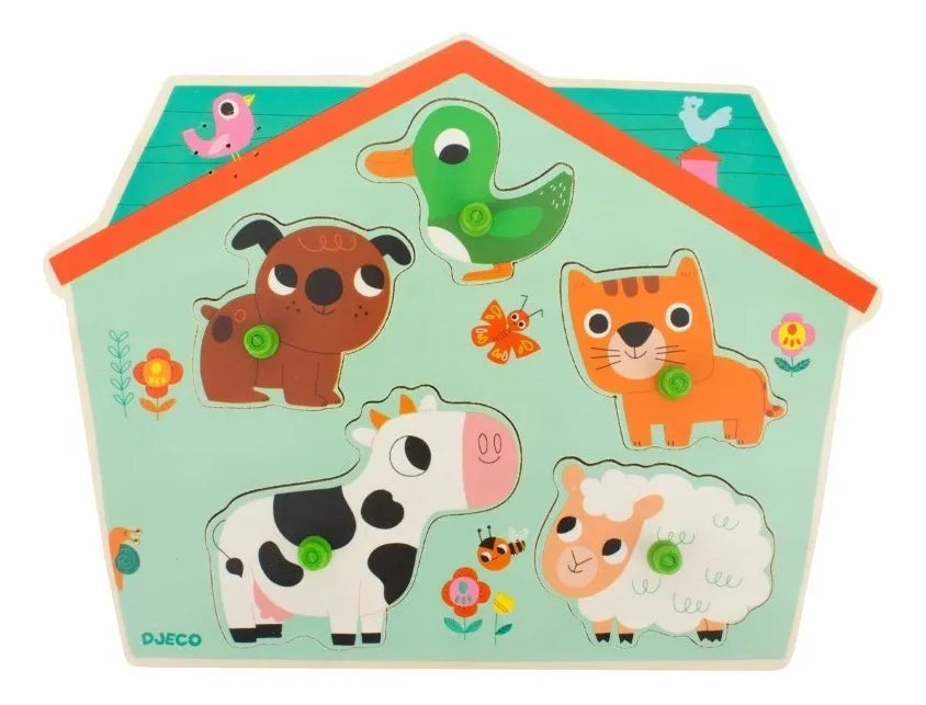 Ouaf Woof - Wooden Sound Puzzle with Animals
