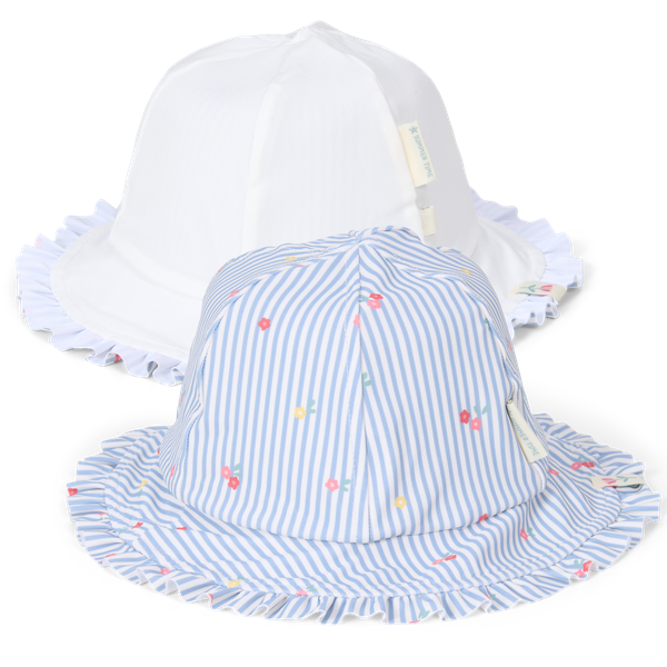 Reversible hat-Sunny Flowers blue
