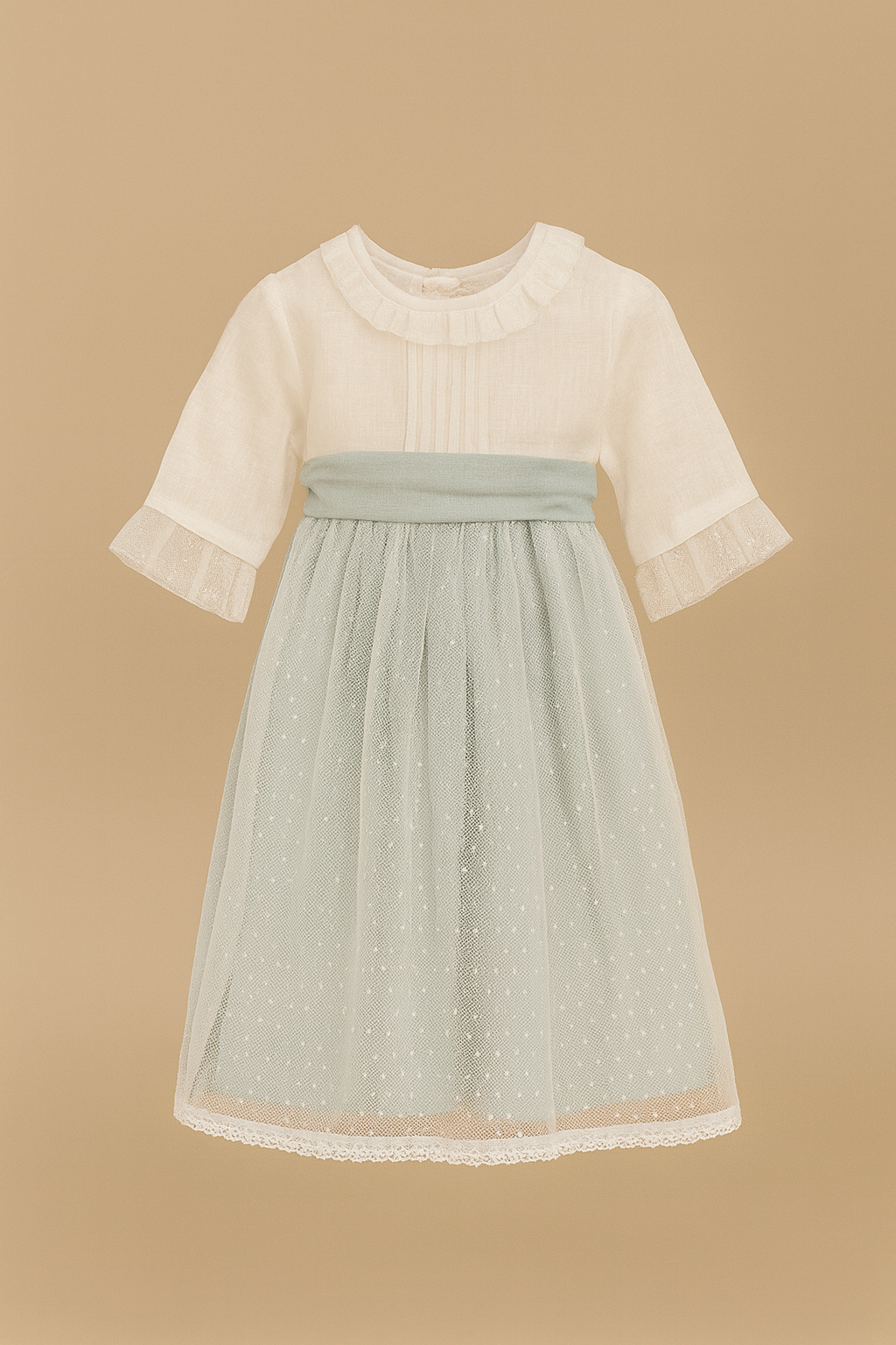 Tulle Dress with Green Skirt